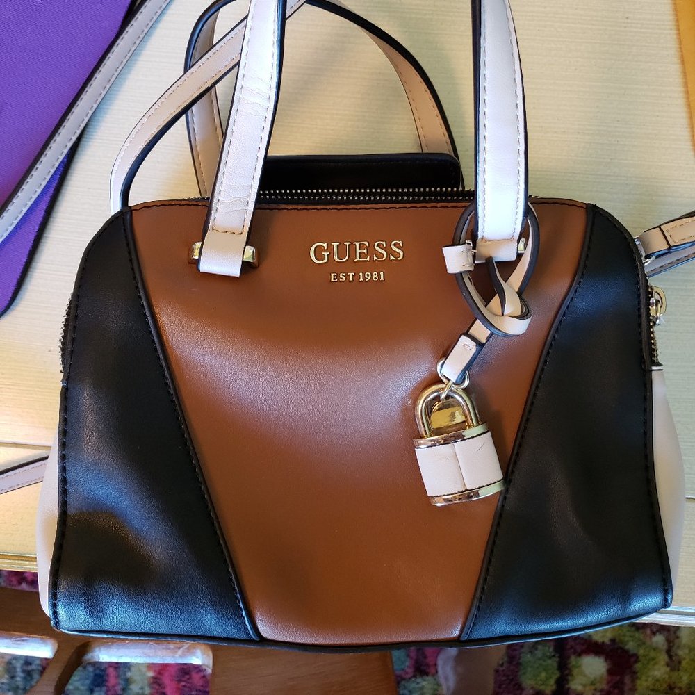 Guess Shawna Cognac Multi Satchel